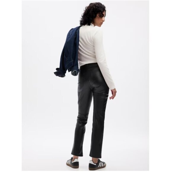 GAP High Rise Vegan Leather Vintage Slim Ankle Jeans Black Size 30/10 RT$90 NEW - Picture 6 of 15